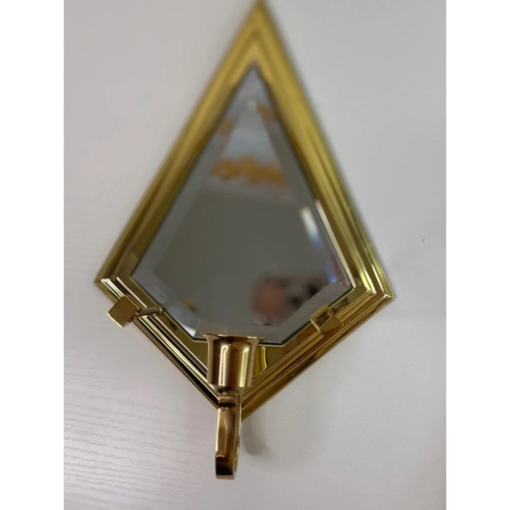 Vintage PartyLite Infinity Brass Mirrored Wall Candle Sconce